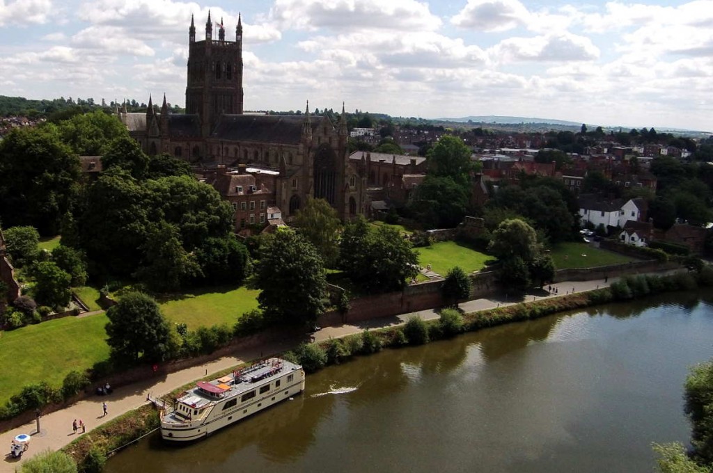 MV Edward Elgar by Worcester Cathedral